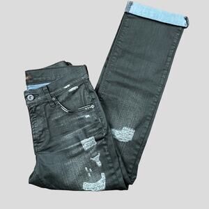 James Jeans Buddy Veather Hydrocoated Lacey Jeans Women Sz 25 Lightly Distressed